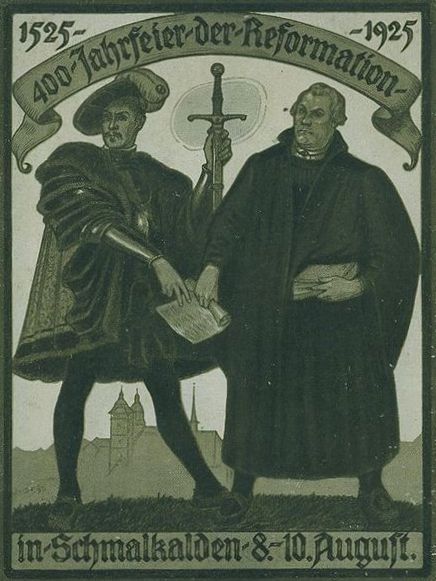 Non-contemporary propaganda poster on the Schmalkaldic League