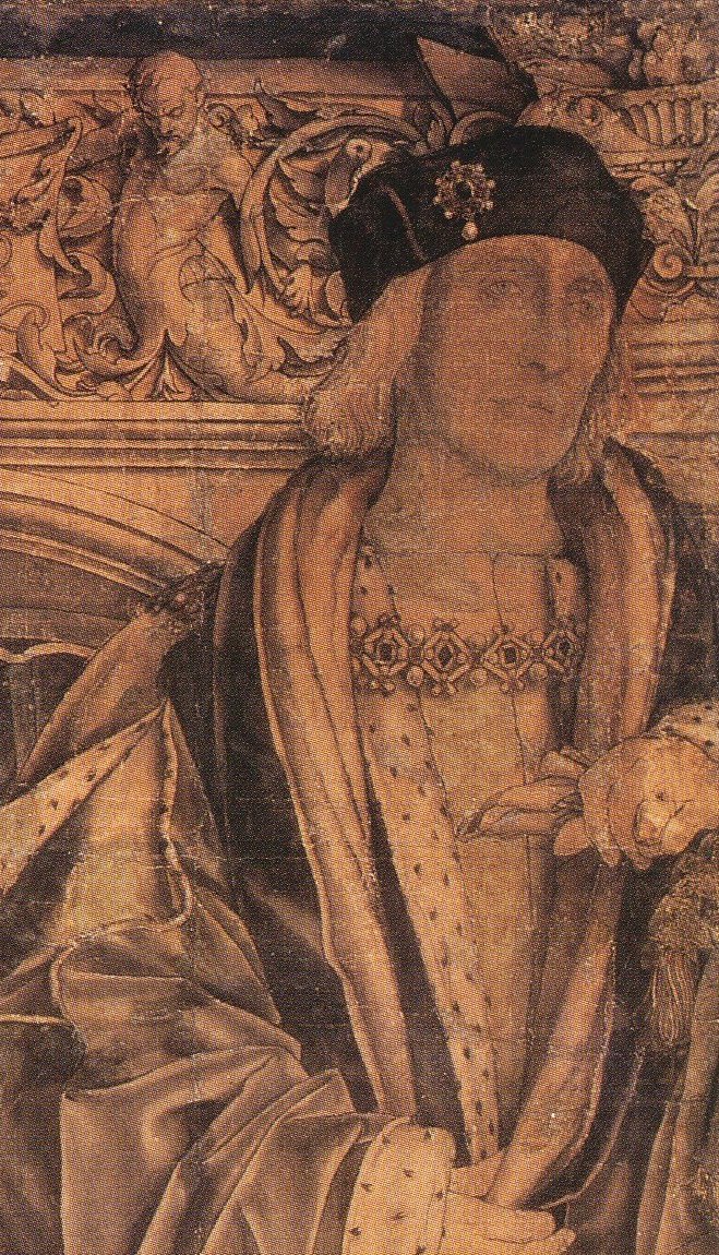 Henry VII - Detail from portrait of Henry VII and Henry VII by Hans Holbein the Younger