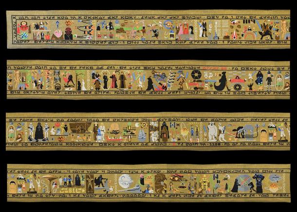 Hand-stitched 30 foot long tapestry depicts the Star Wars Saga