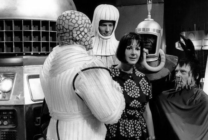 Verity Lambert on the Doctor Who set