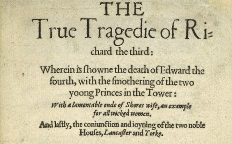 Detail from the 1594 quarto of The True Tragedy of Richard II
