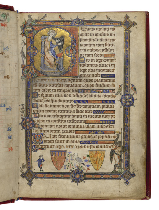 A page from the Alphonso Psalter which was begun for Edward and Eleanor's son