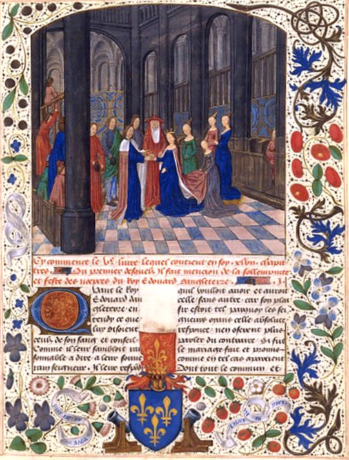 Illuminattion of Edward and Elizabeth's marriage from Jean de Wavrin Chroniques D'angleterre