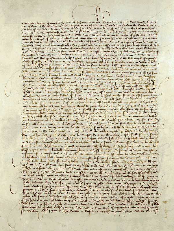 A page from Cecily Neville's will