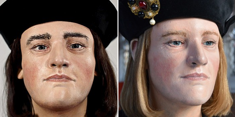 Two new interpretations of Richard III's facial features, polymer impressions created with a 3D printer