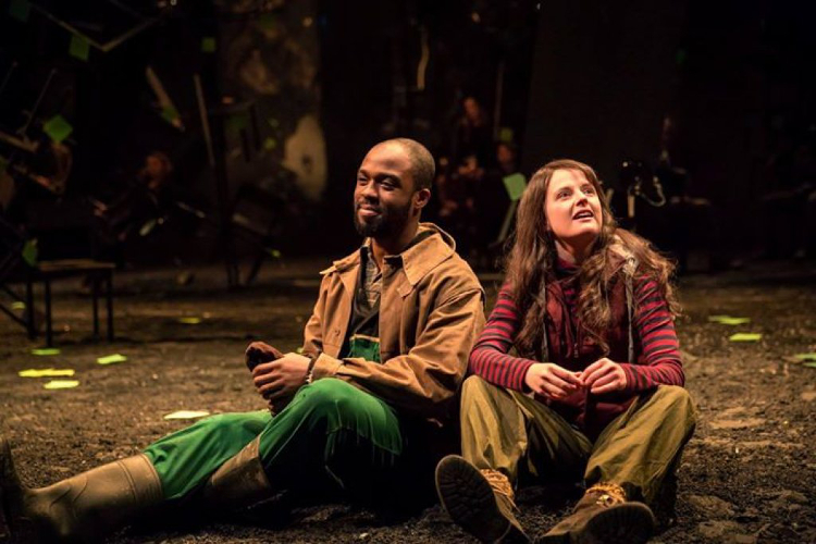 Ken Nwosu as Silvius and Gemma Lawrence as Phoebe in NTL's As You Like It