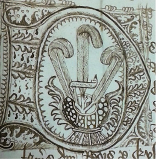 Fleur de lys badge of the Prince of Wales from an Exchequer account of 1508