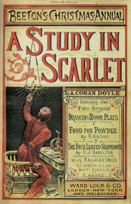 The first Sherlock Holmes story, A Study in Scarlet, appeared in the Beeton's Christmas Annual in 1887