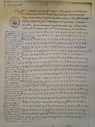 A letter in Eustace Chapuys' hand - Picture © Lauren Mackay