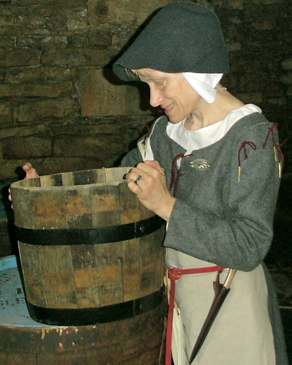 Toni as a medieval housewife at Bolton Castle, Wensleydale, North Yorkshire (© Glenn Mount)